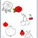 Red Colour Colouring Kids Worksheet