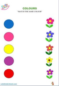 Finding Same Colour Kids Worksheet