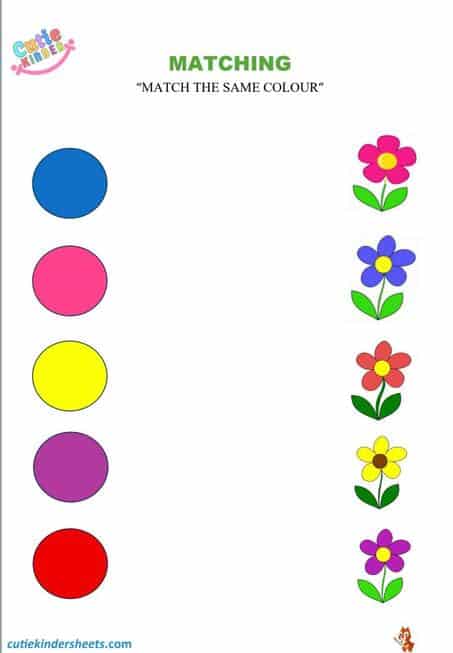 Matching Colours Kids Worksheet