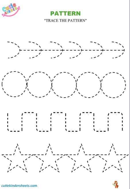 Trace the Pattern Kids Worksheet