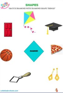 Diamond Shape Matching Kids Worksheet