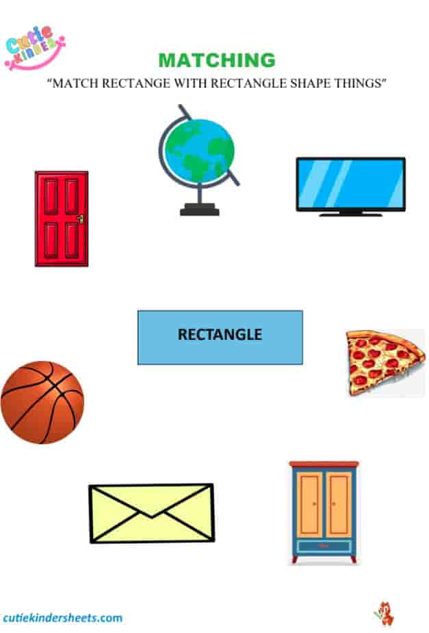 Matching Shapes Rectangle Kids Worksheet