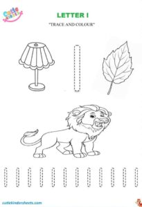 Small Letter L Tracing Colouring Kids Worksheet