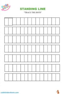 Tracing Standing Line Kids Worksheet