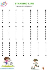 Standing Line Tracing Kids Worksheet