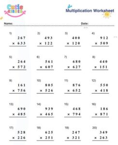 Generate Multiplication Worksheets for Kids