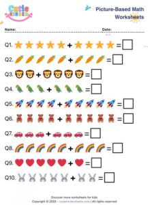 Generate Picture-Based Math Worksheets for Preschool and Kindergarten Kids
