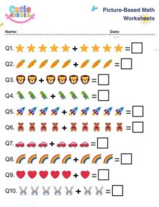 Generate Picture-Based Math Worksheets for Preschool and Kindergarten Kids