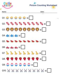 Picture Counting Worksheets Generator