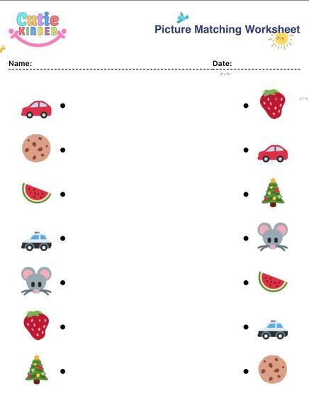 Picture Match Worksheets Generator